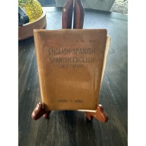 Vintage 1968 Barnes & Noble English Spanish Dictionary Pocket Size Tan Cover